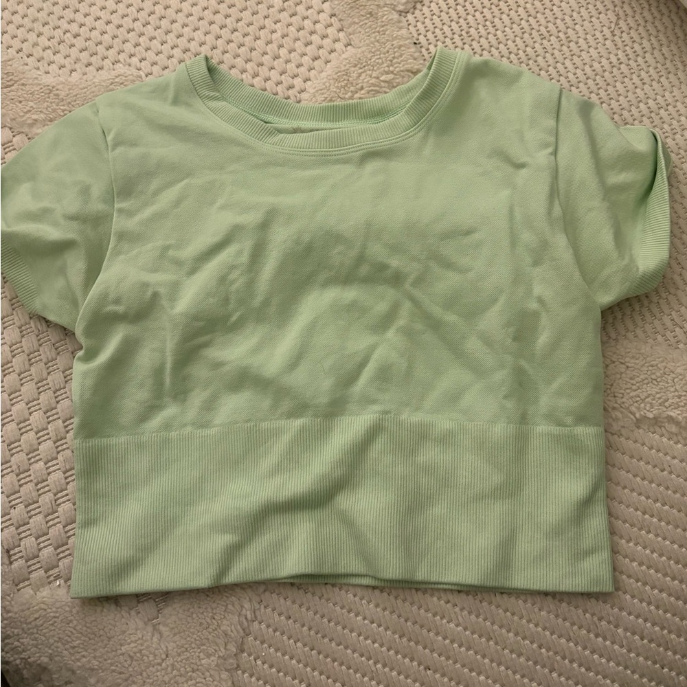 green cropped aerie top